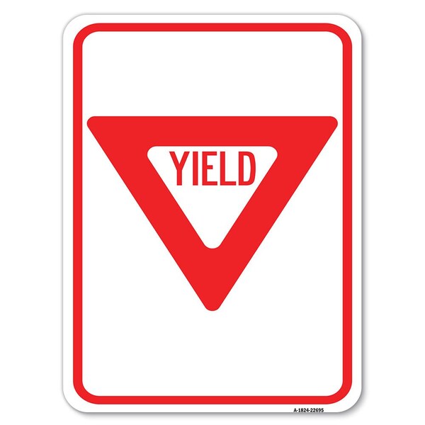 Signmission Yield Heavy-Gauge Aluminum Rust Proof Parking Sign, 18" x 24", A-1824-22695 A-1824-22695 - main
